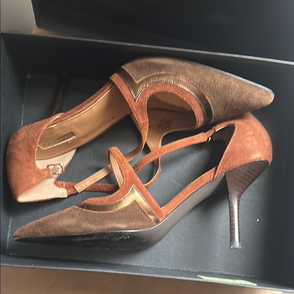 Elegant Brown Suede Women's Heels